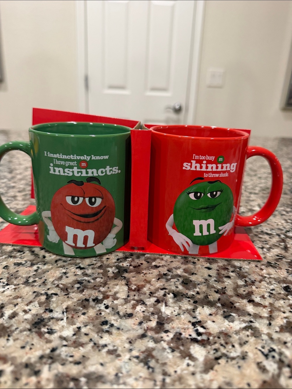 M&M'S Red and Green Character Ceramic Mug Set